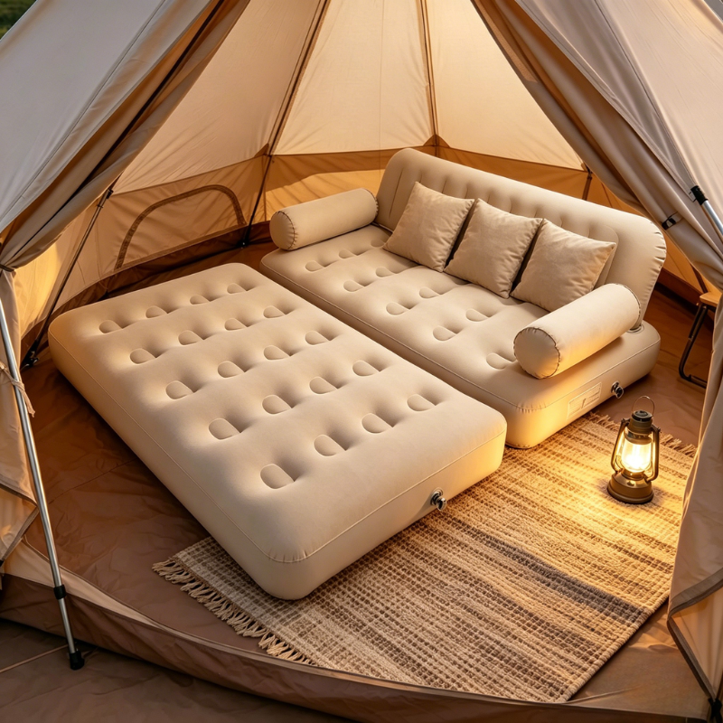 inflatable camping sofa, portable air lounge sofa for tent indoor outdoor
